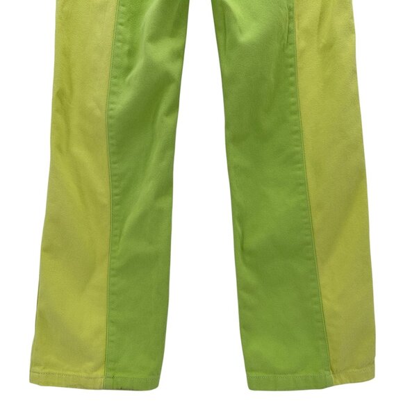 Ragged Priest Womens 28 Jeans Clacker Dad Jean Lime Green Yellow Cut Out - Picture 6 of 10